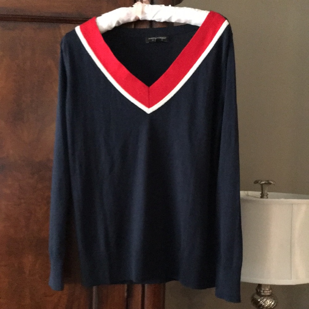 Banana Republic silk cashmere navy v-neck sweater